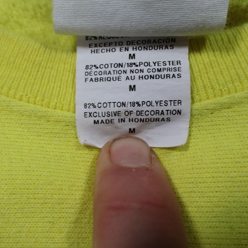 Champion Reverse Weave Sweatshirt Womens Medium Yellow Excellent Chenille Logo - Picture 5 of 7